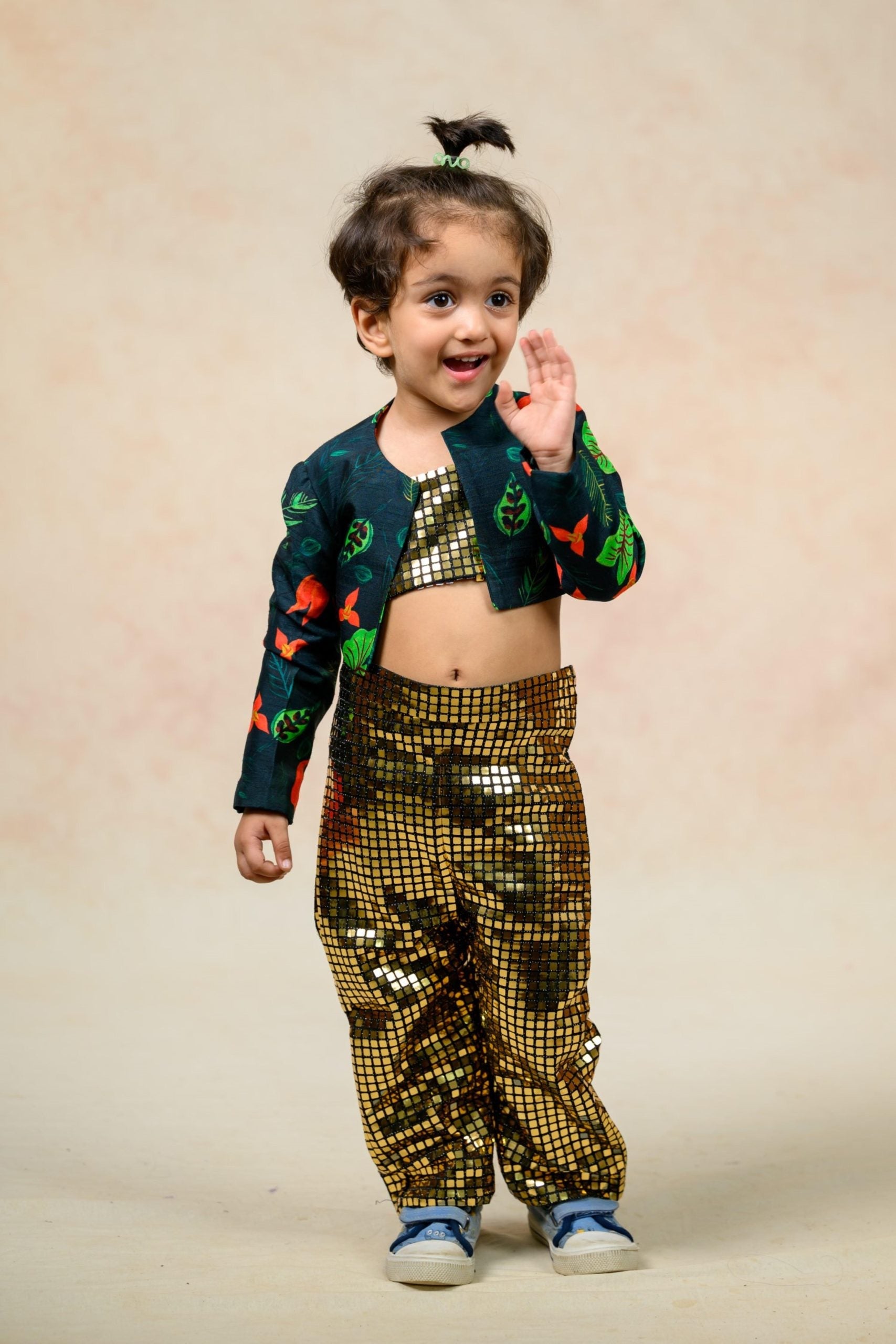 Tube top with pants and jacket