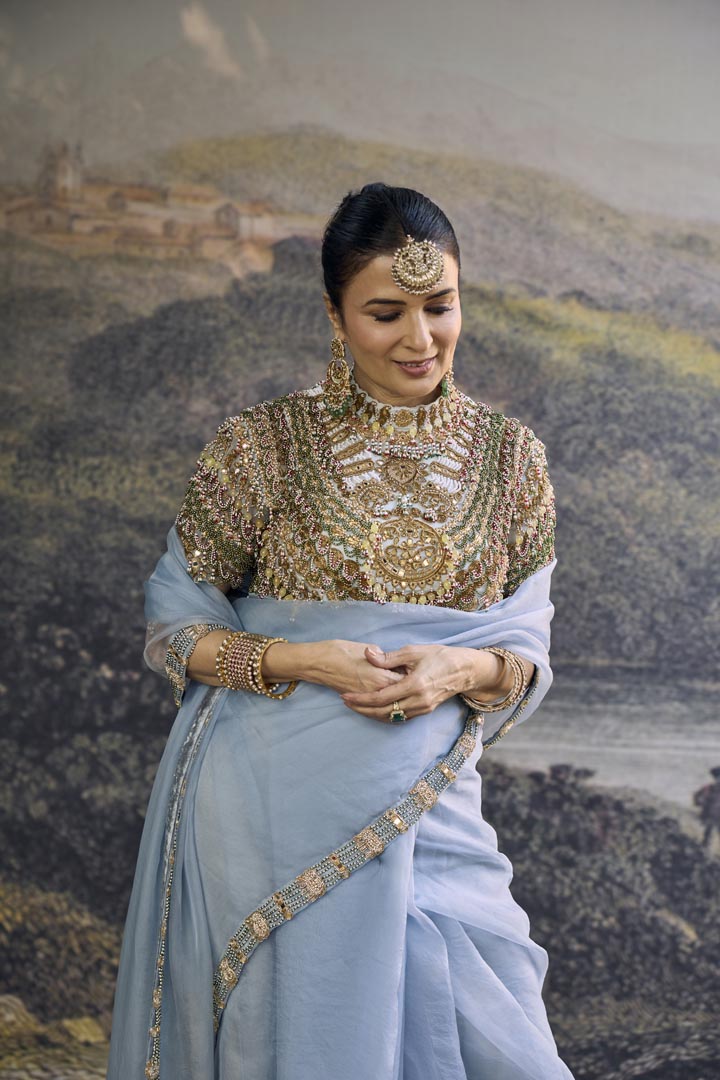 NEELAMBARI SAREE SET