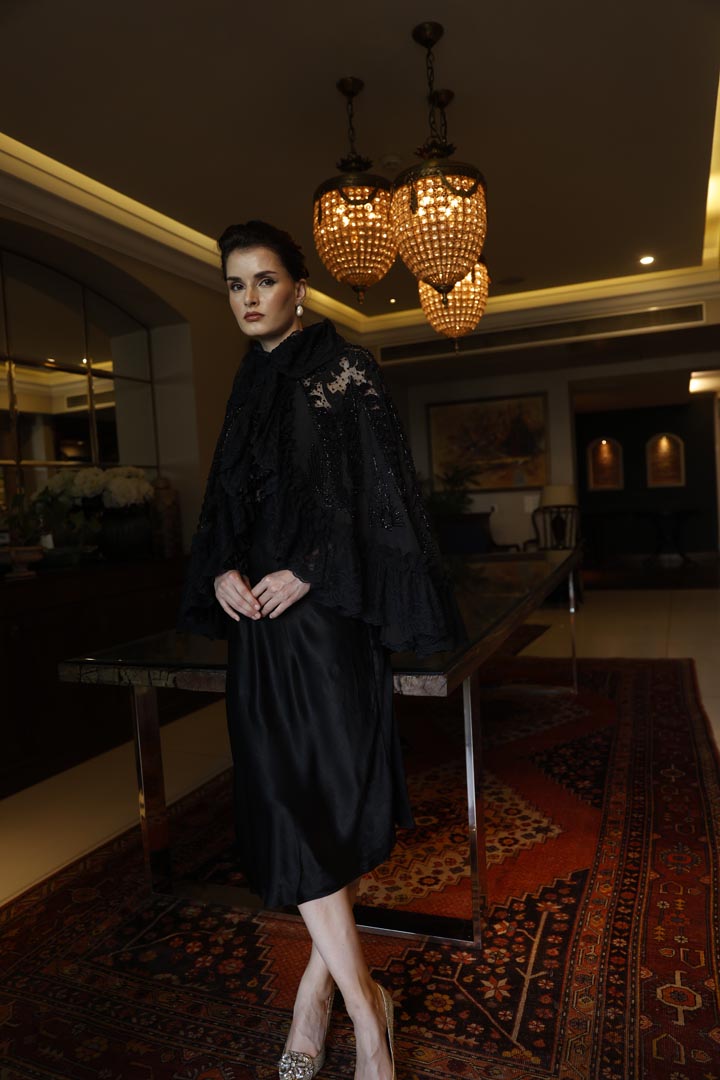 black kiara cape