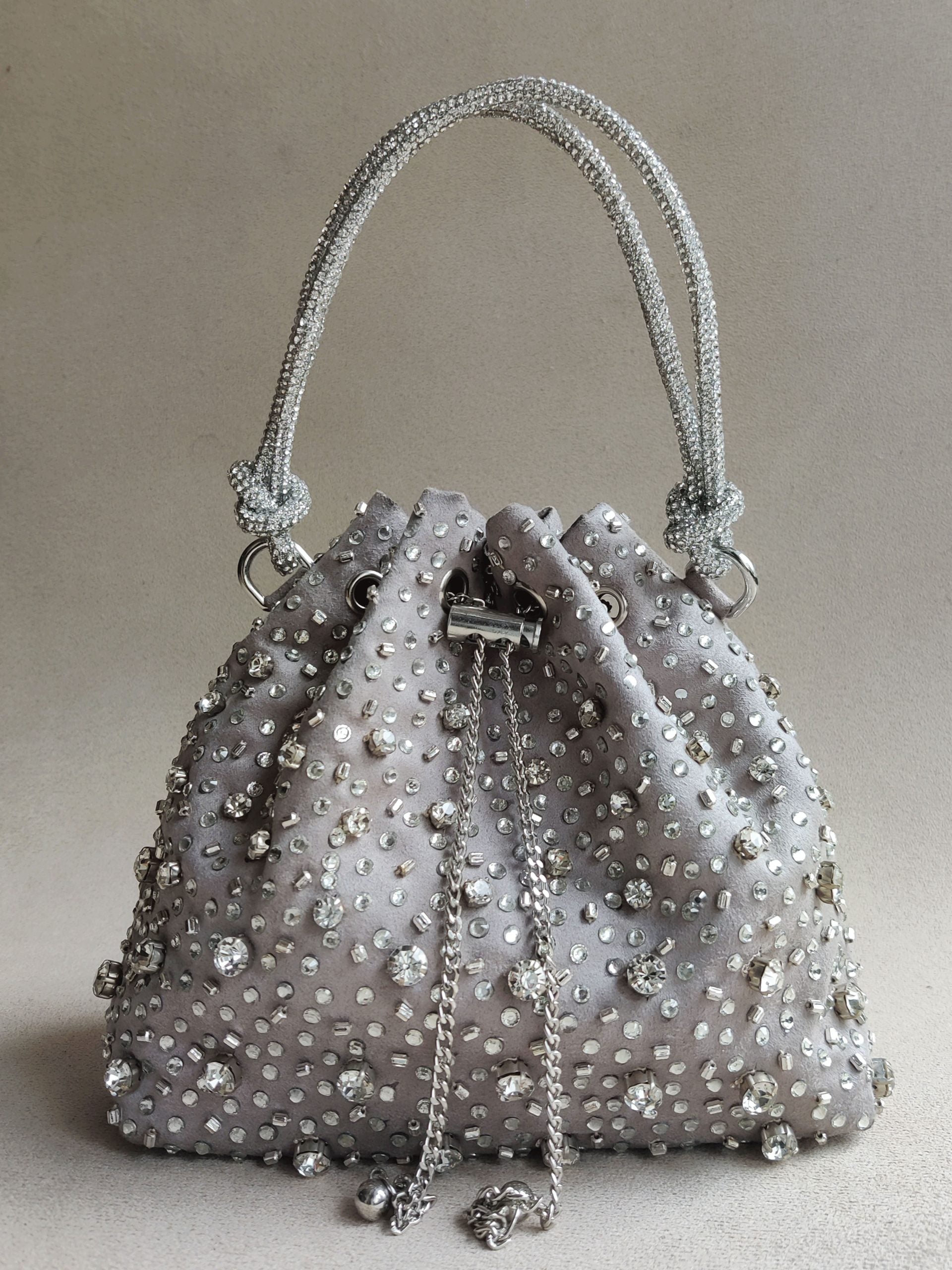 Image of The Starry Bucket Bag in Silver Grey