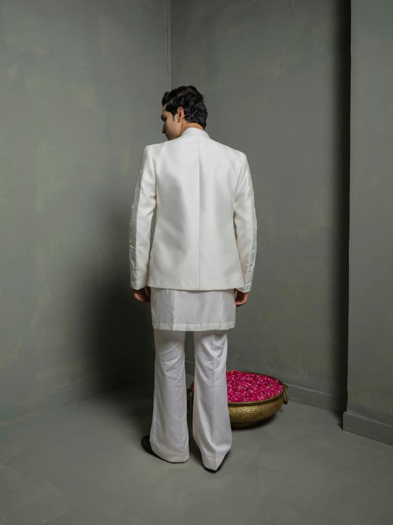 Ivory Flap Bandhgala Set