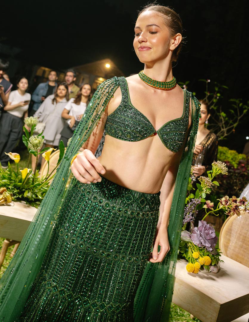 Emerald Ã‰lan Lehenga Set
