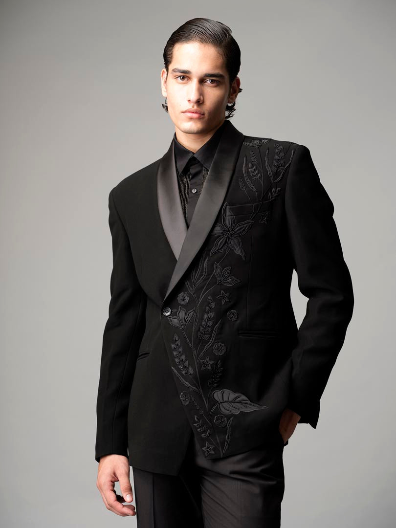 Florae embroidered double breasted blazer set