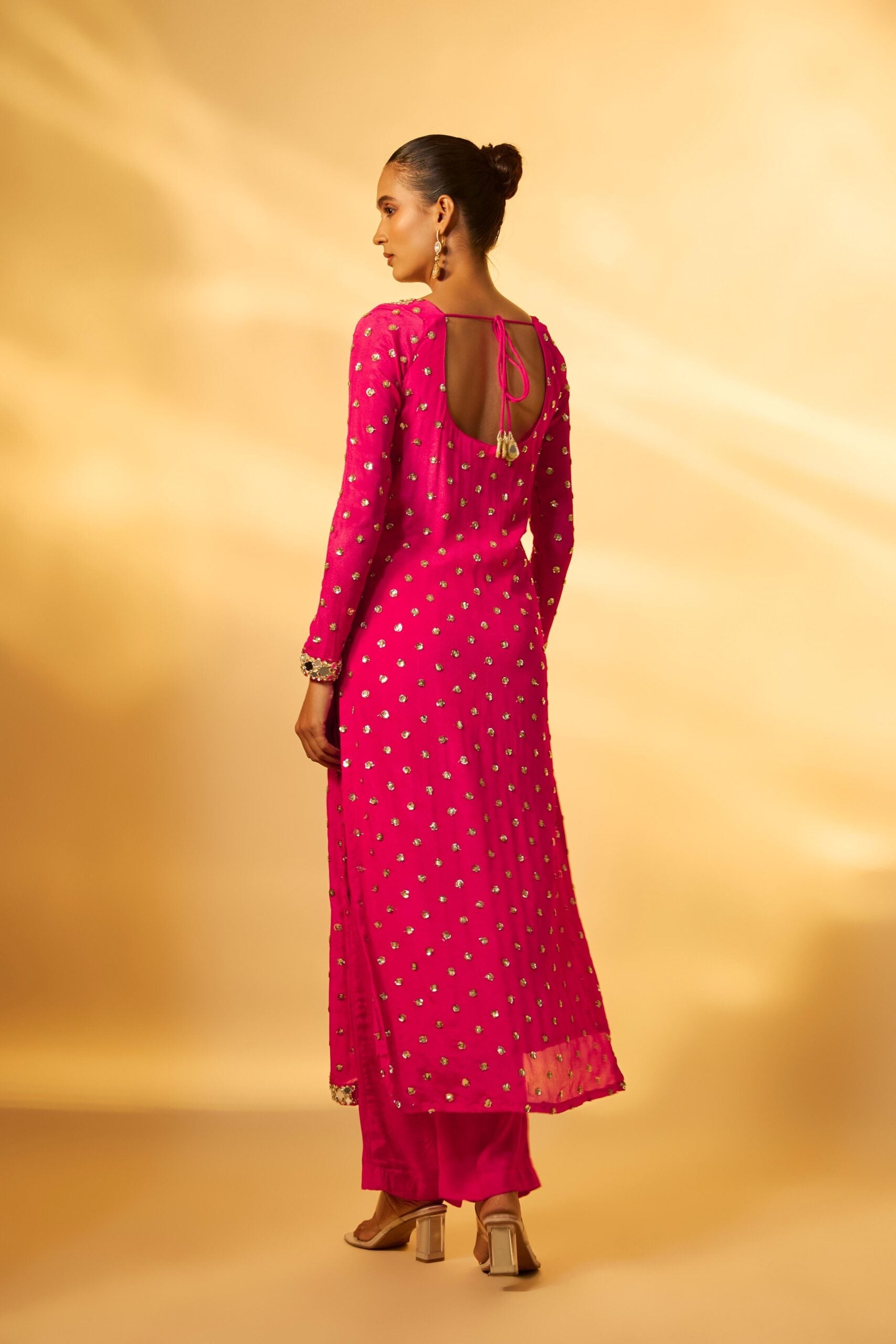PINK SEQUINS SUIT SET