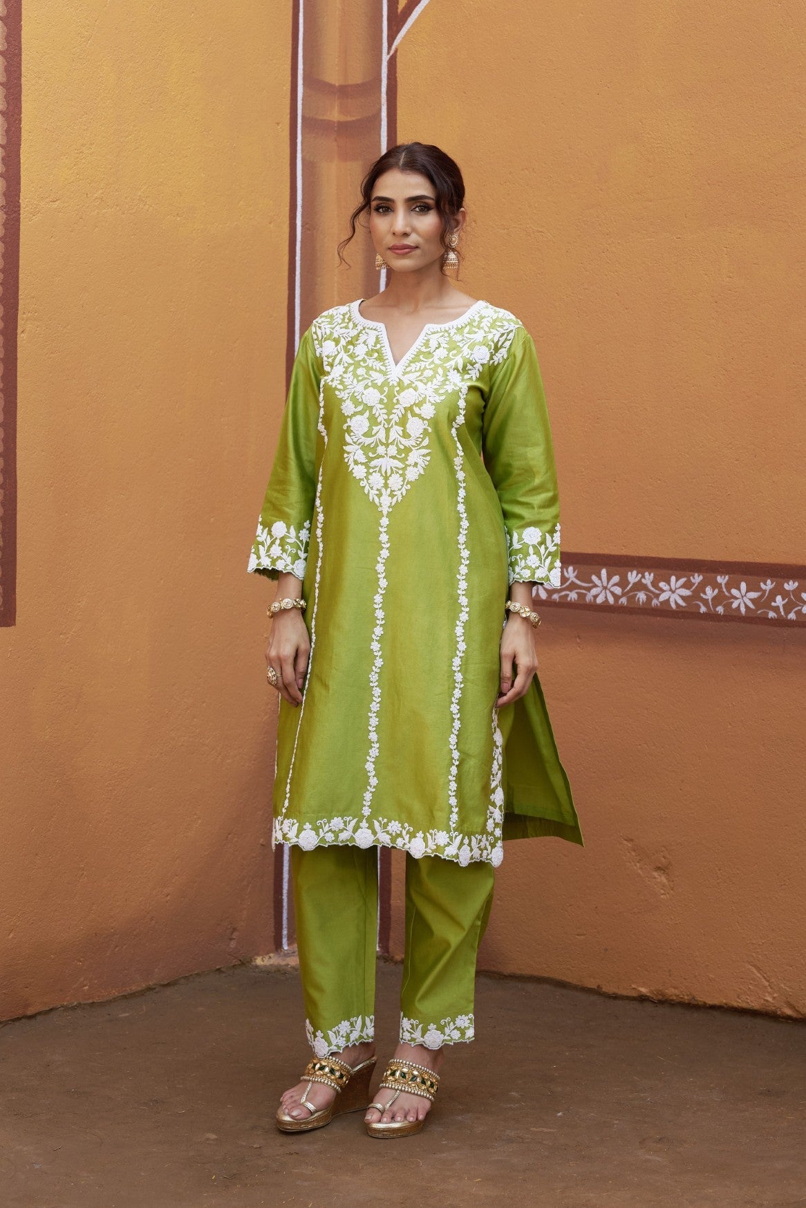 hand embroidery dori cut work Kurta Set
