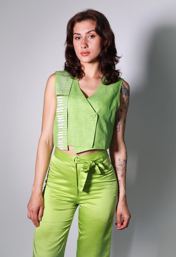 line of FF waistcoat, lime