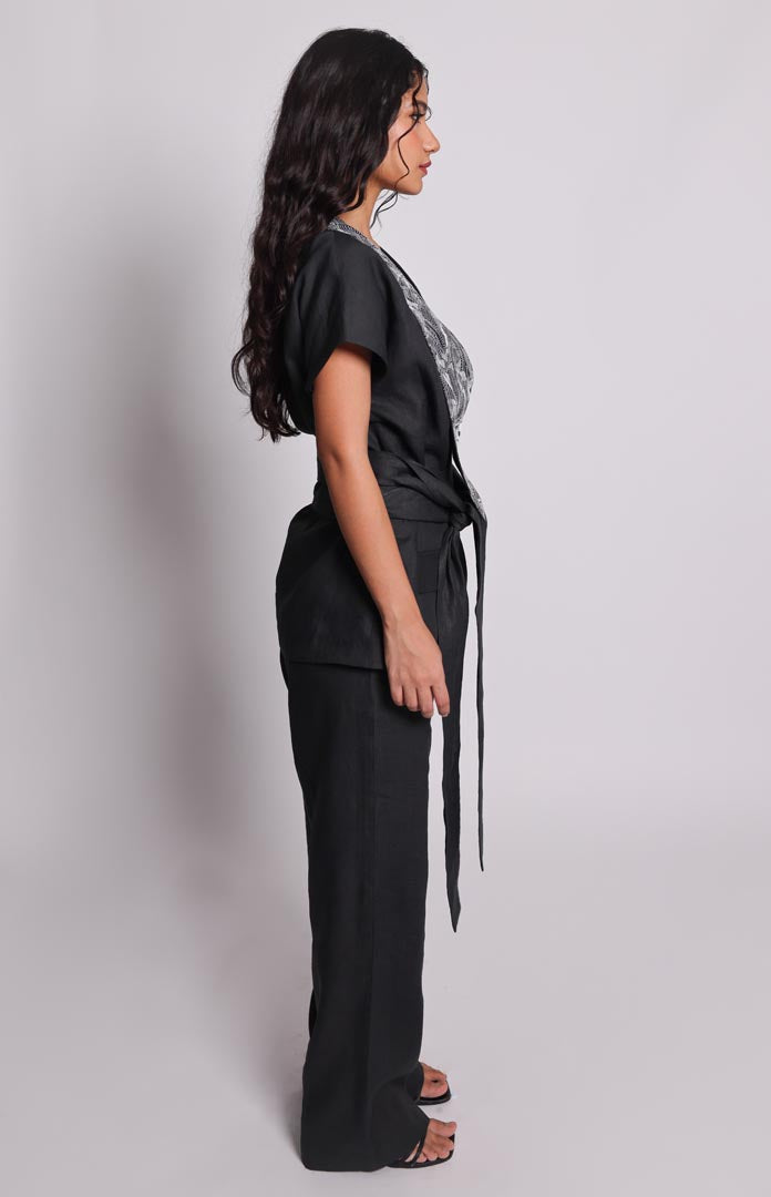lapel co-ord, black