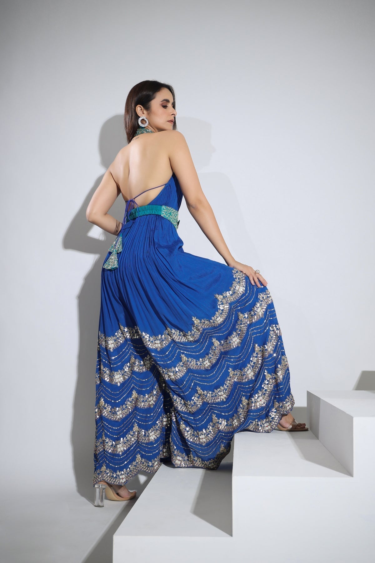 Image of Haseena jumpsuit in cobalt blue