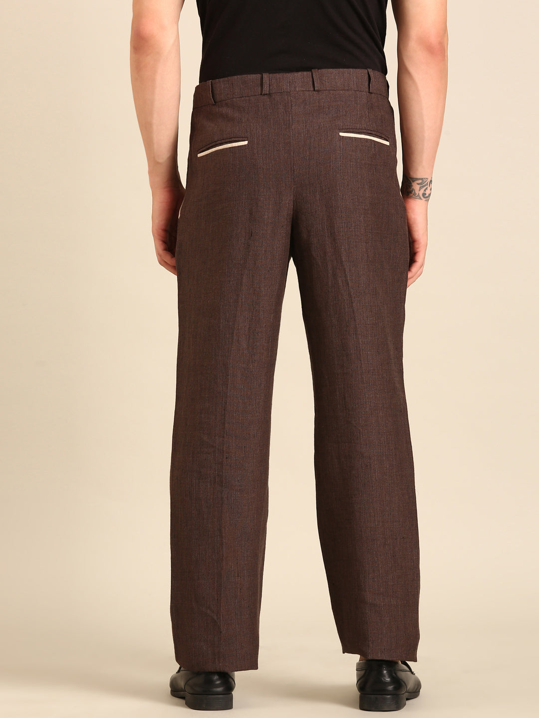 Brown 100% Linen Trouser