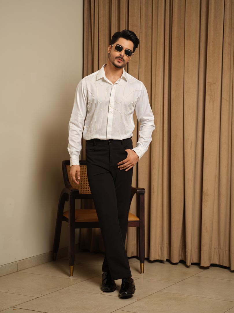 Ivory Contour Party Shirt