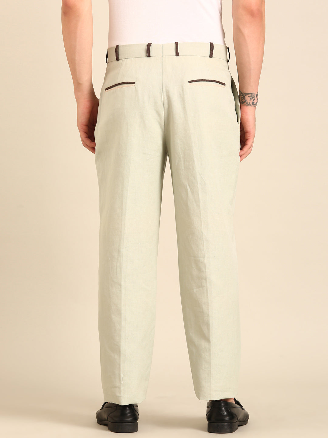 Green 100 % Linen Trouser
