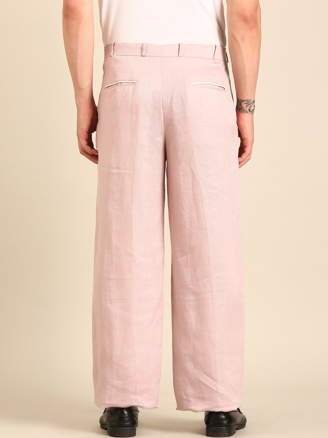 Mauve Silk Linen Trouser