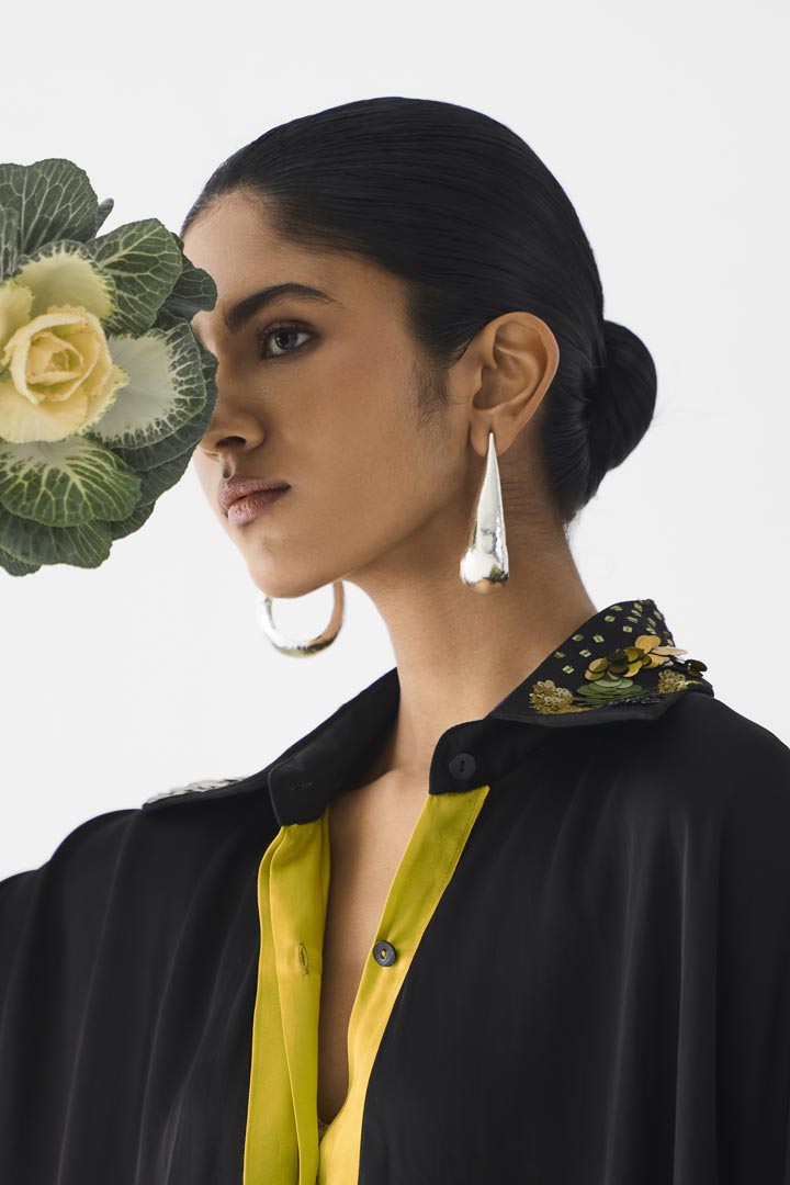 OLIVE CALLA LAYERED TWO TONE SHIRT