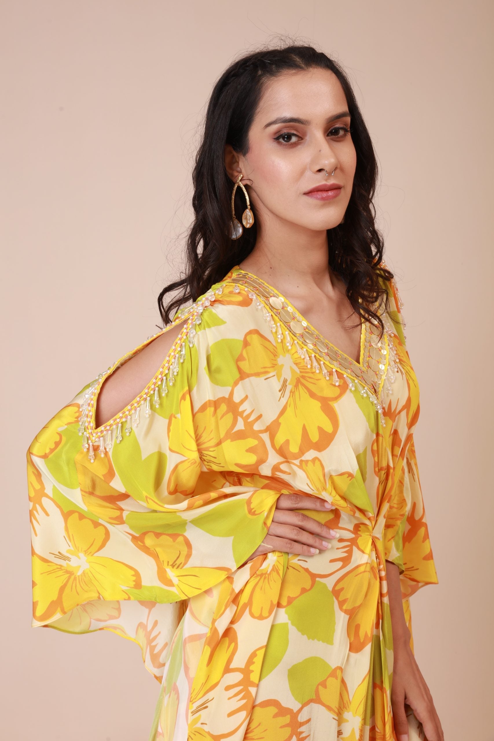 Sunflower kaftan dress