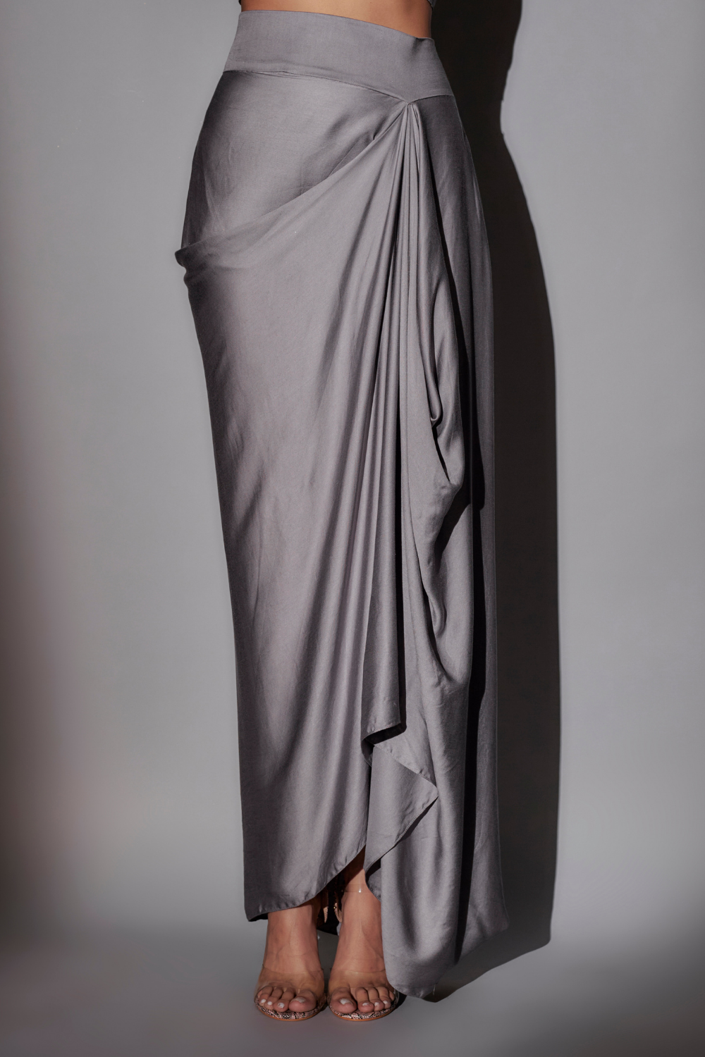 Begum Cape Set with Crystal Chandelier Neckline & Pickup Skirt