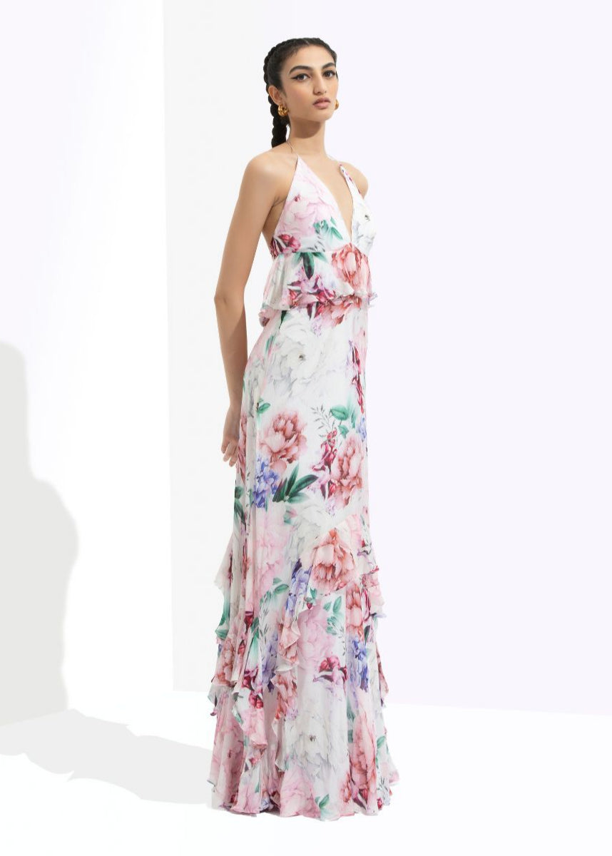 Iris Printed Long Dress