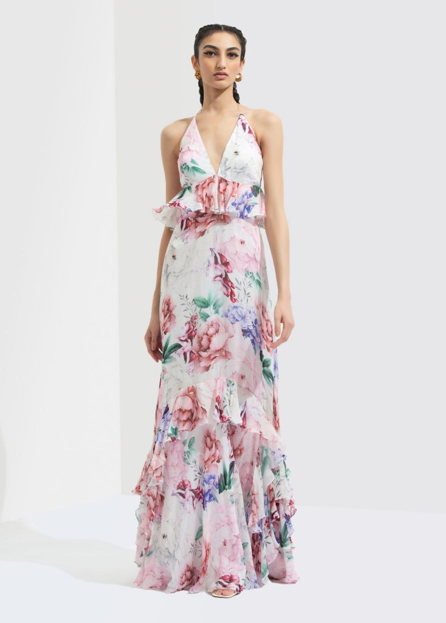 Iris Printed Long Dress