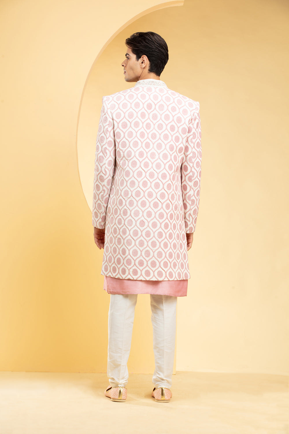 Blush Pink Ombré Open Indo Western Kurta Set - Auraya Fashion -  - #tag1# - #tag2# - #tag3# - #tag3#