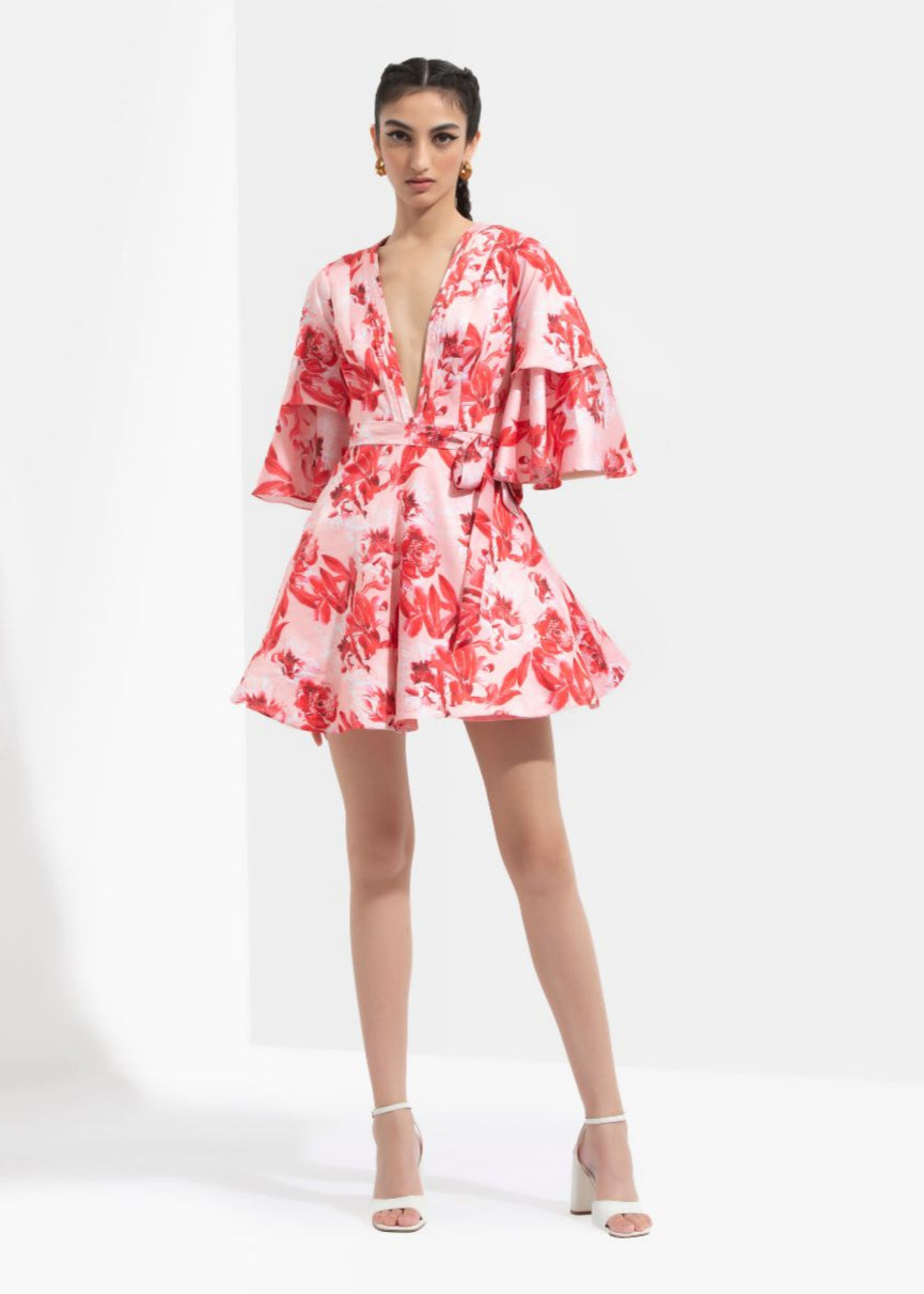 Mirrai Printed A-line Dress