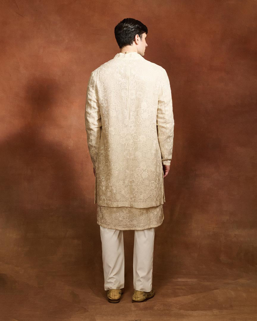 IVORY LAYERED KURTA SET