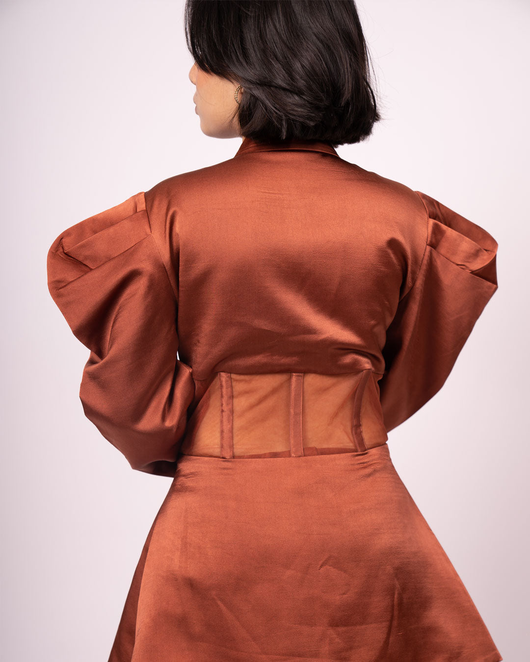 Burnt Sienna Bustier Top and Flowy Pantsuit - European Holiday