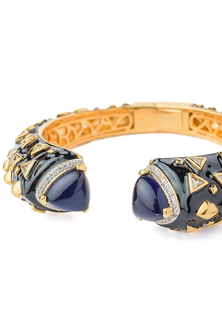 Royal Blue Stone Antique Bangles Pair