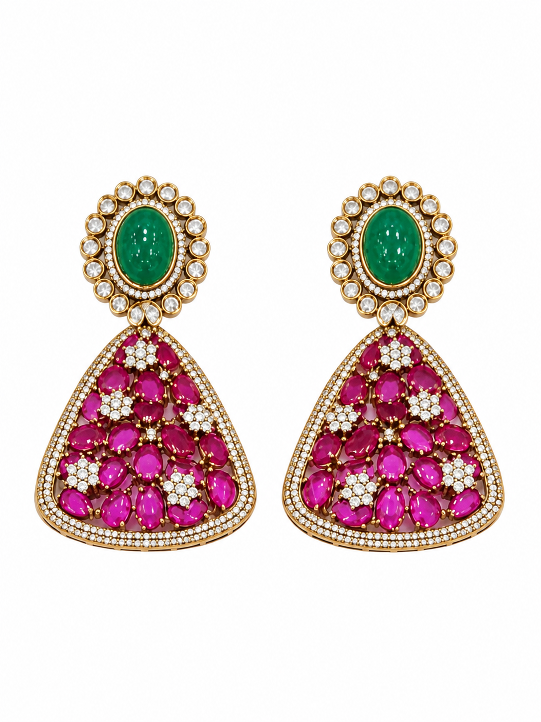 Ruby Emerald Choker Necklace Set