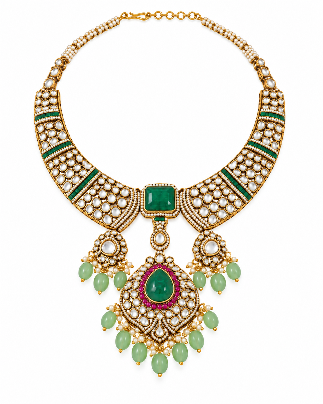 Ruby & Emerald Statement Necklace Set