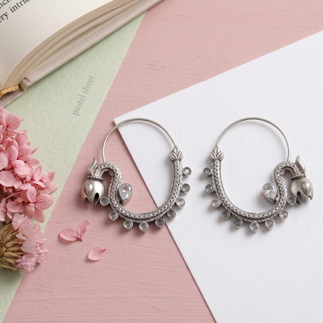 Sangeeta Boochra Heritage Oxidised Hoop Earrings