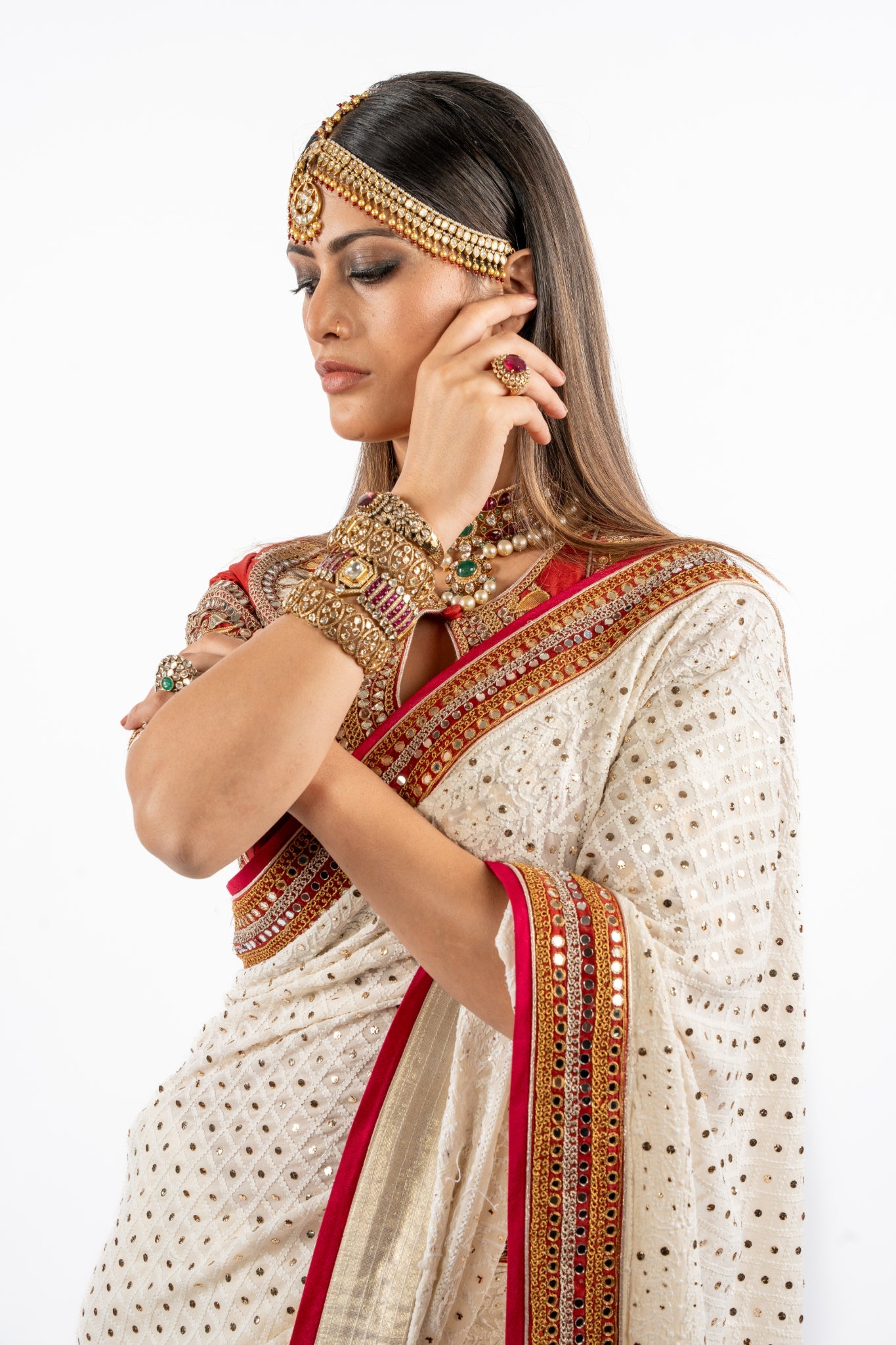 Heirloom Ivory Embroidered Saree