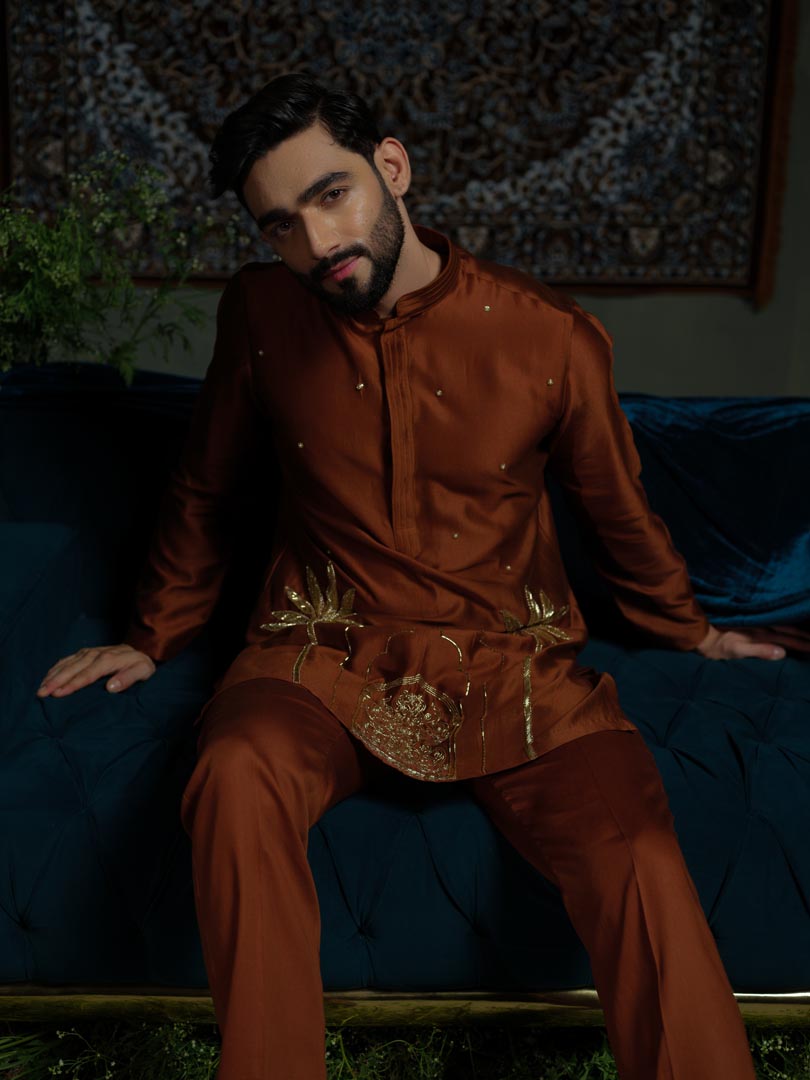 Modern Rust Kurta set