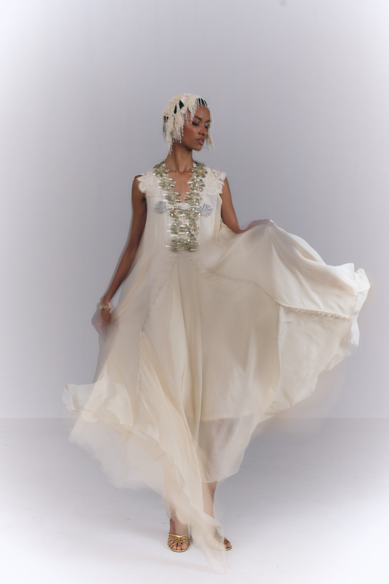 Ivory Cascade Dress