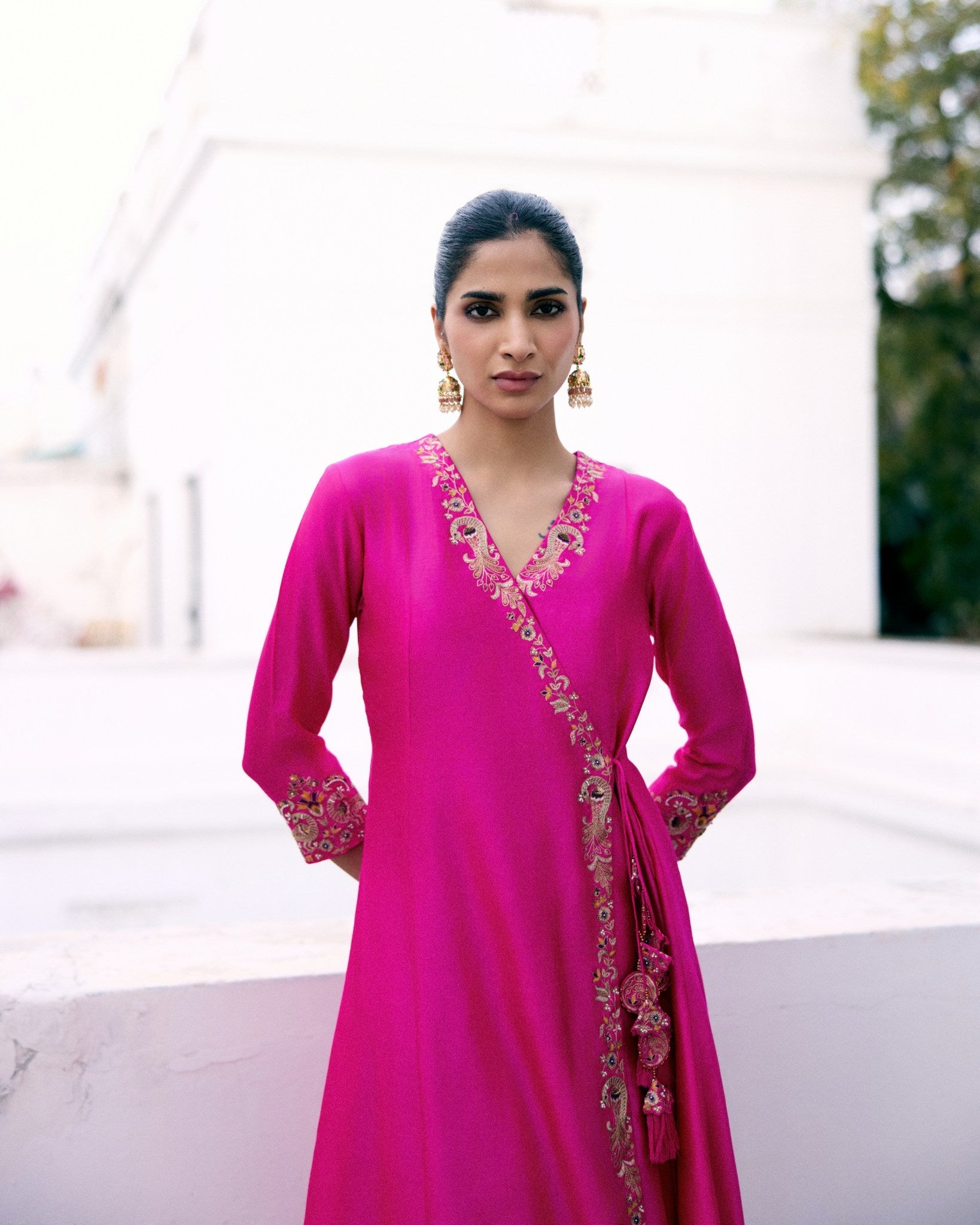 Peacock Bandhani Angrakha