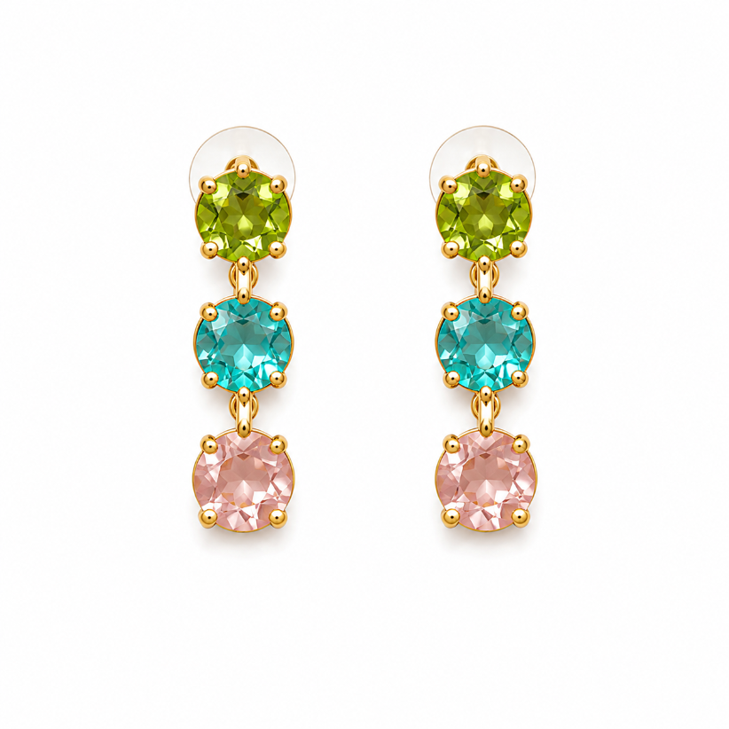 Multi-Coloured Floral Gemstone Necklace Set