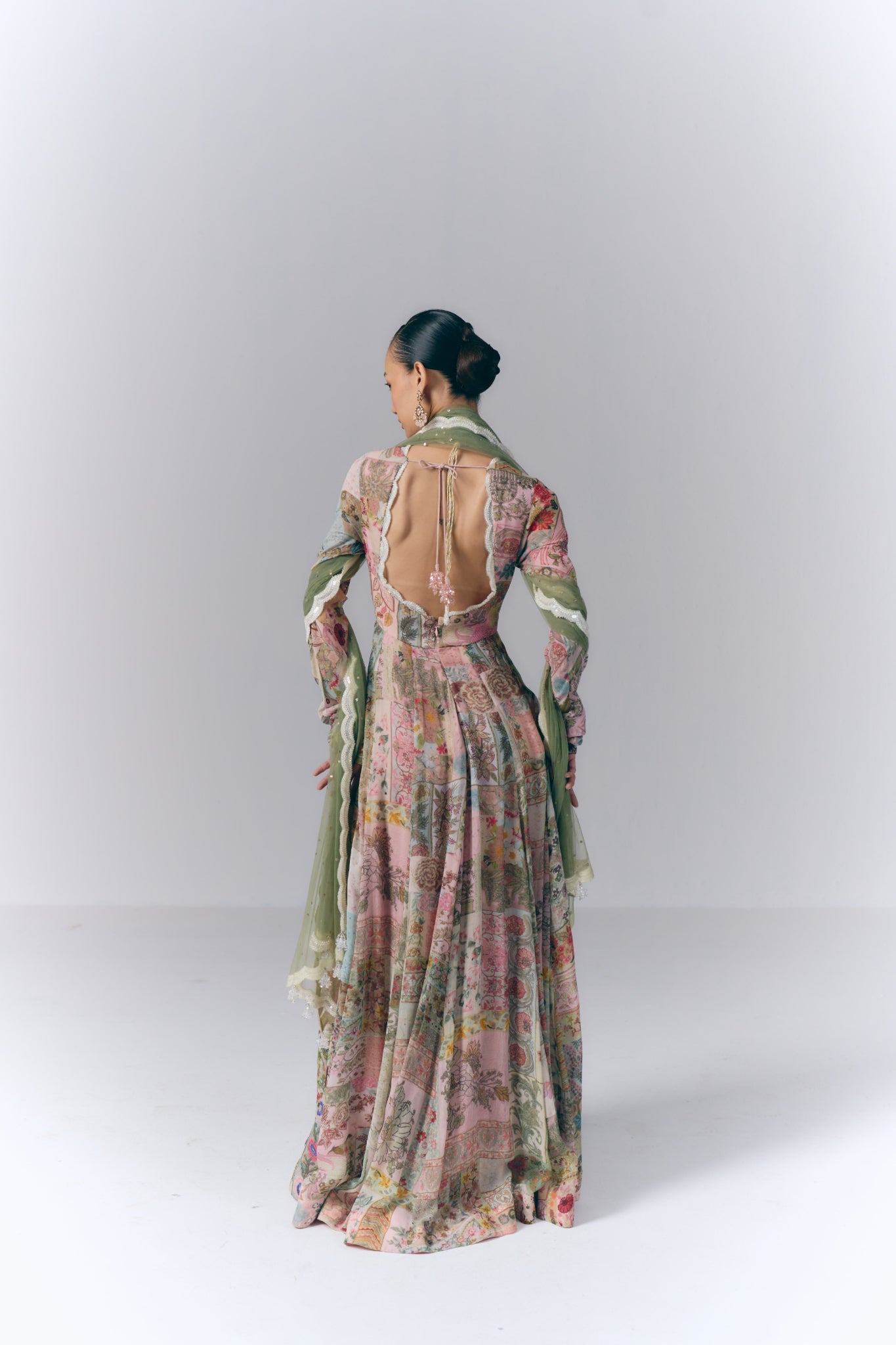 Patchwork Embroidered Anarkali Set
