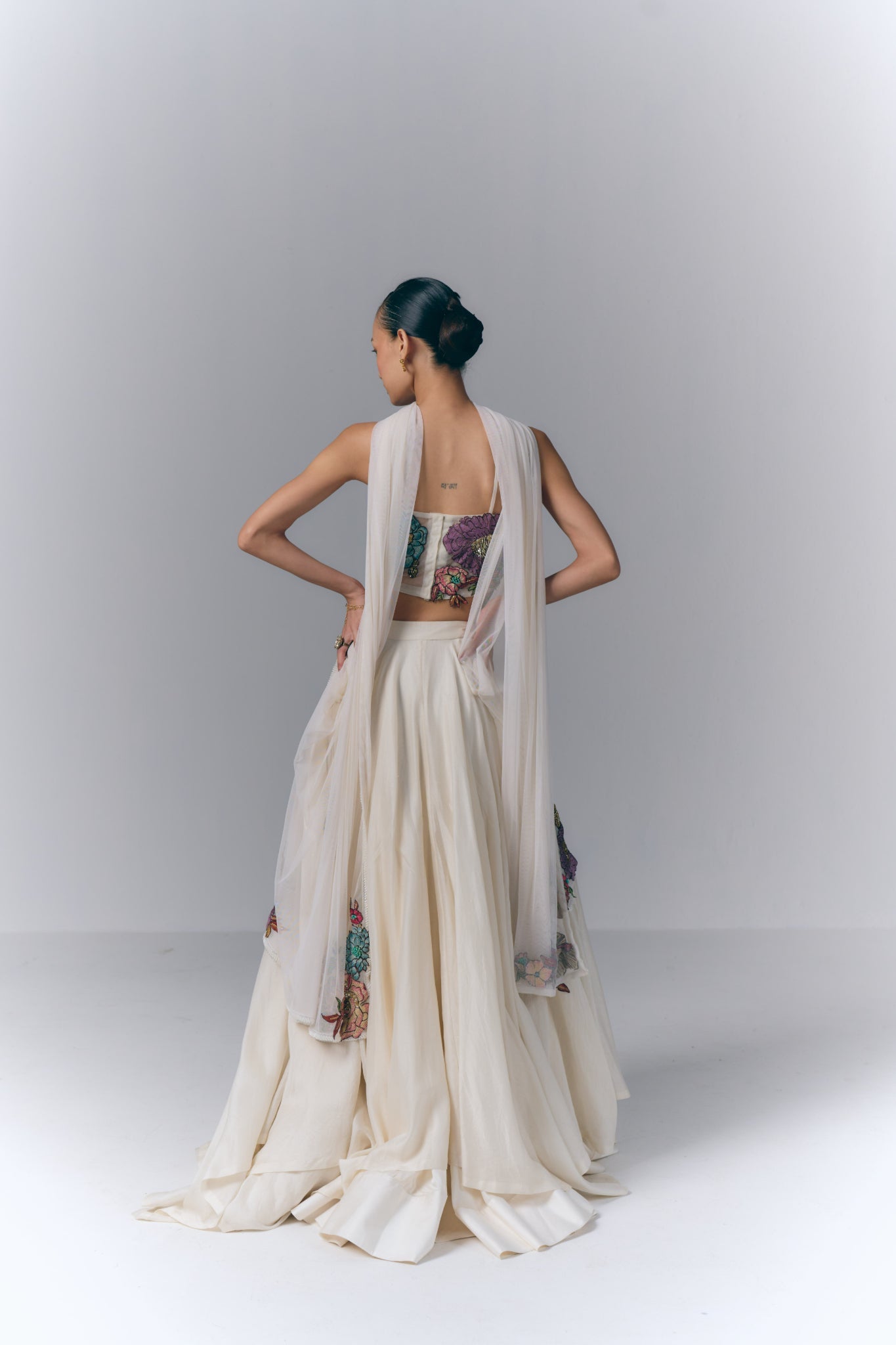 Flora Applique Skirt Set