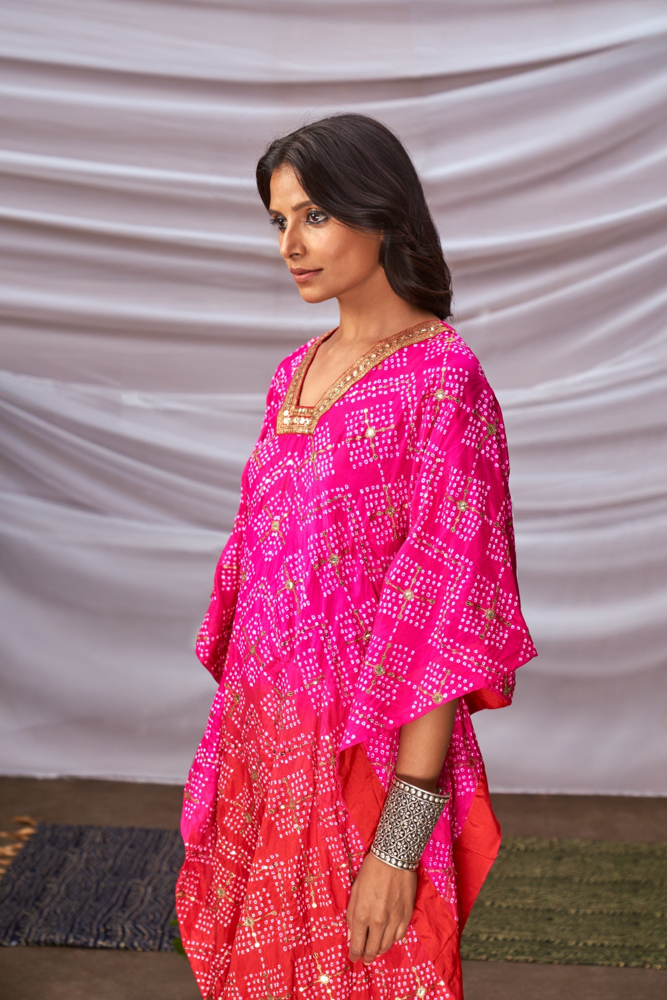 Ombré Bandhani Kaftan