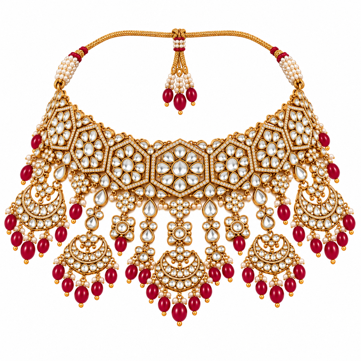 Ruby Kundan Bridal Necklace Set