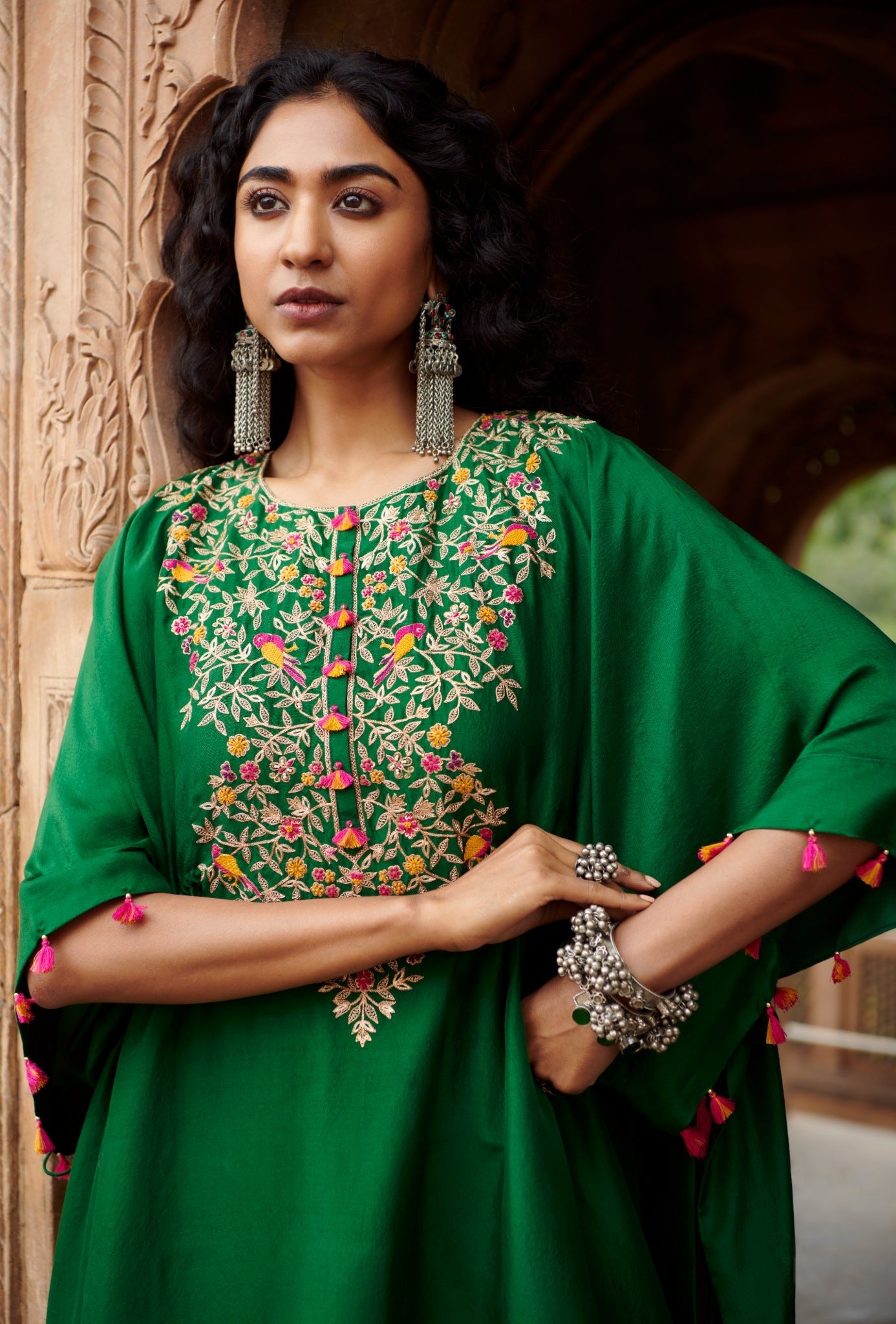 embroidered Kaftan with a sharara