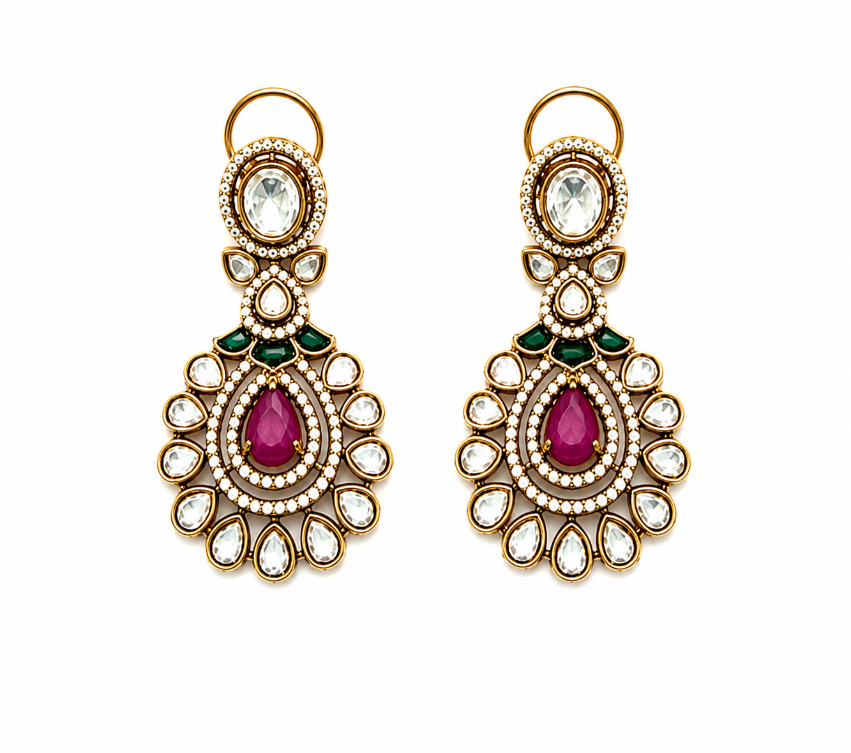 Ruby Kundan Statement Necklace Set