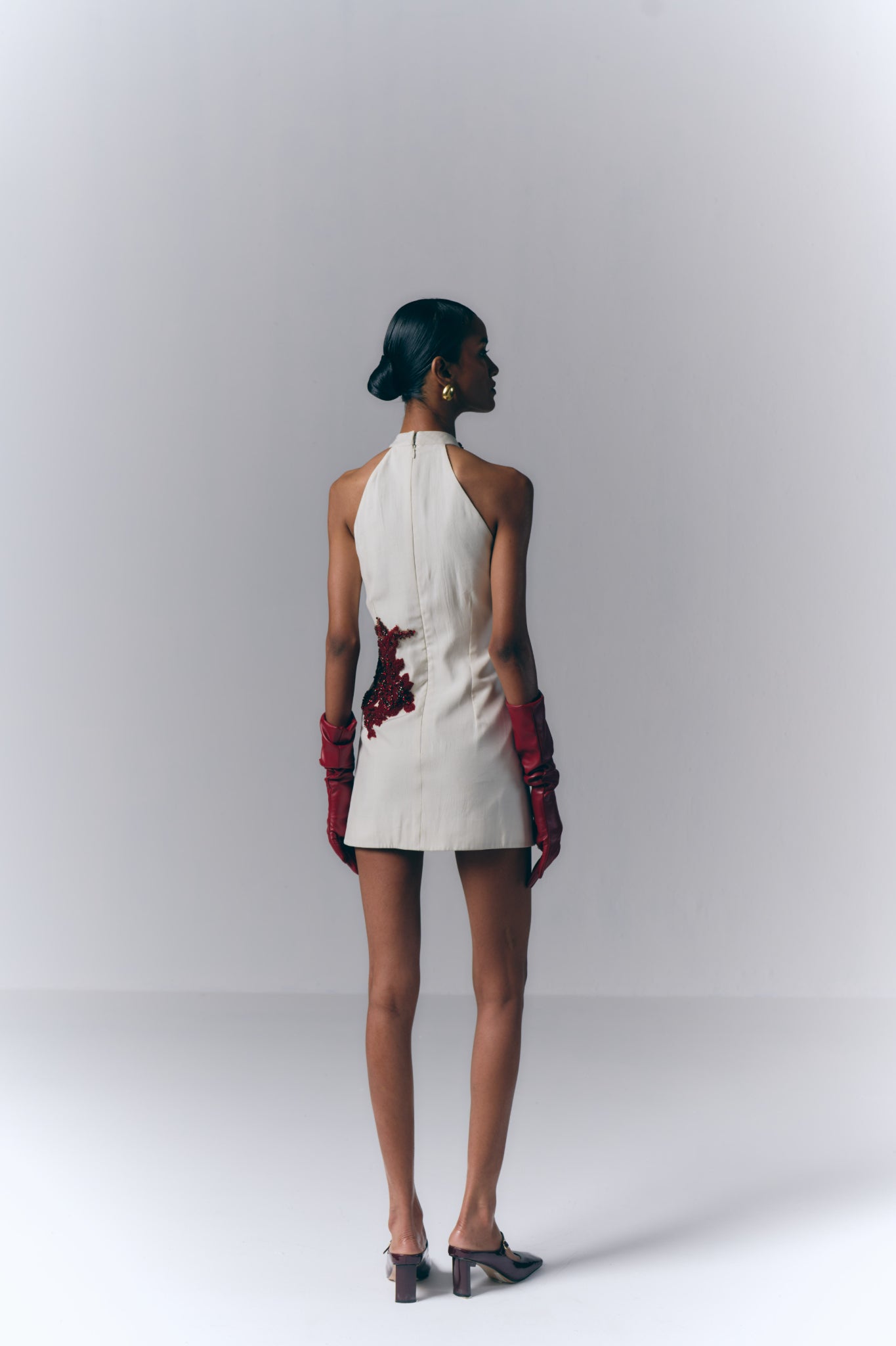 Crimson Bloom Mini Dress