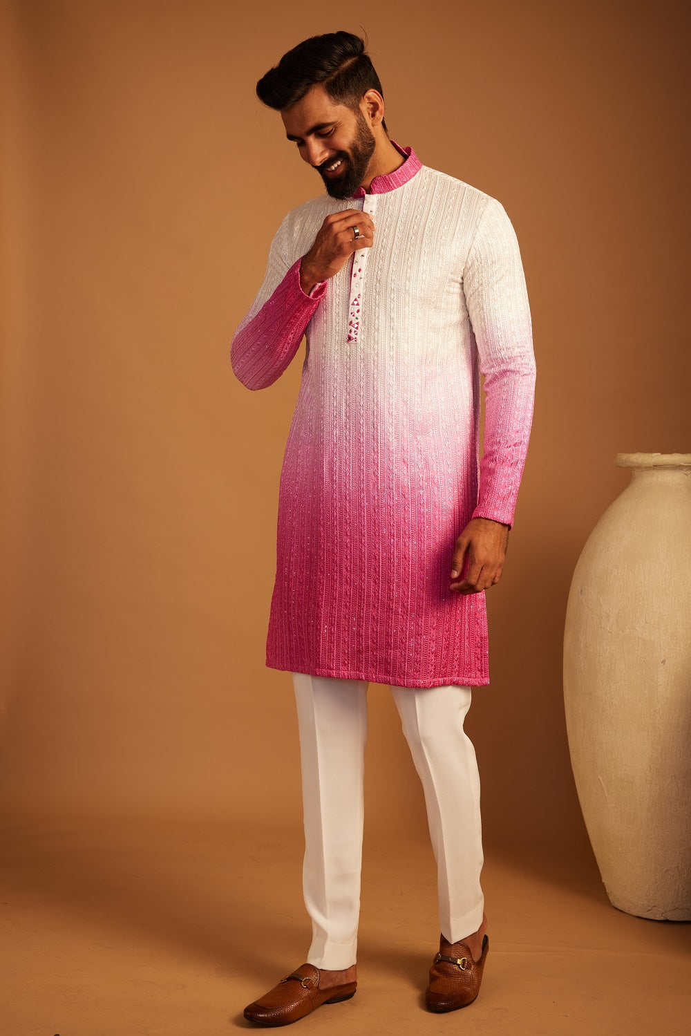 Pale Dyed Pink Kurta Set