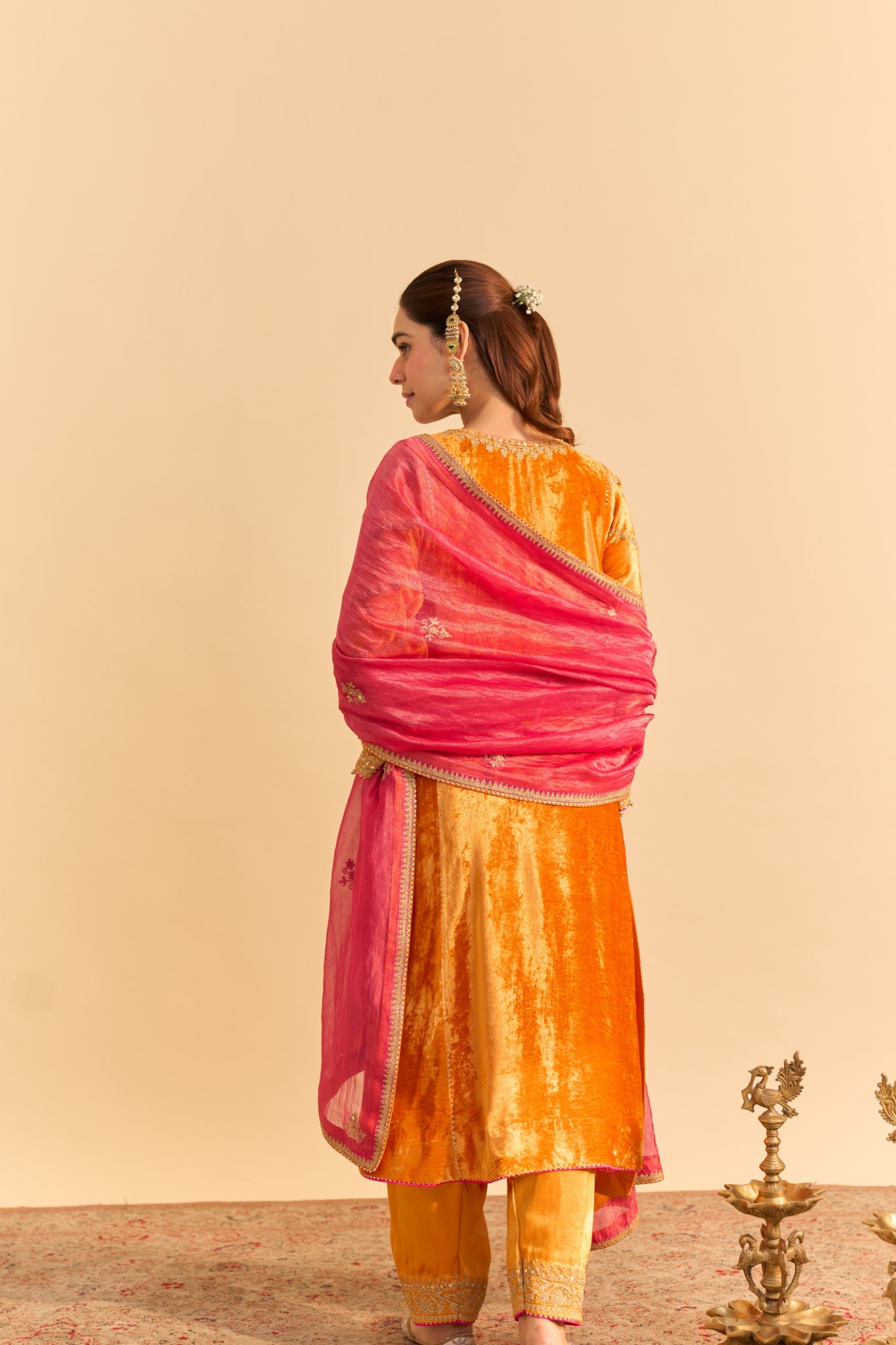 Azmiya - Orange Chauga with Salwar with Dupatta