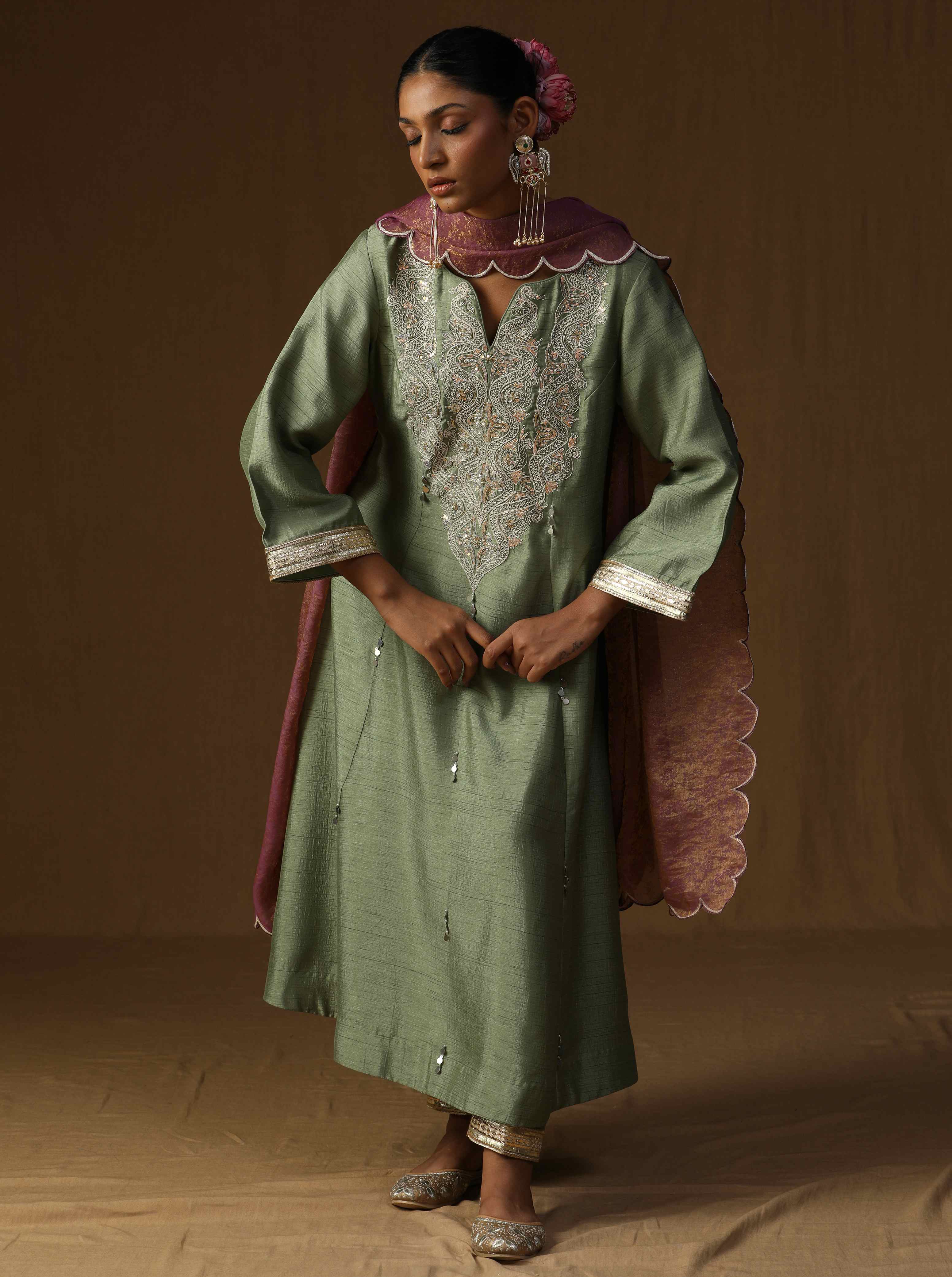 Madhavi � Dhani Embroidered Suit Set