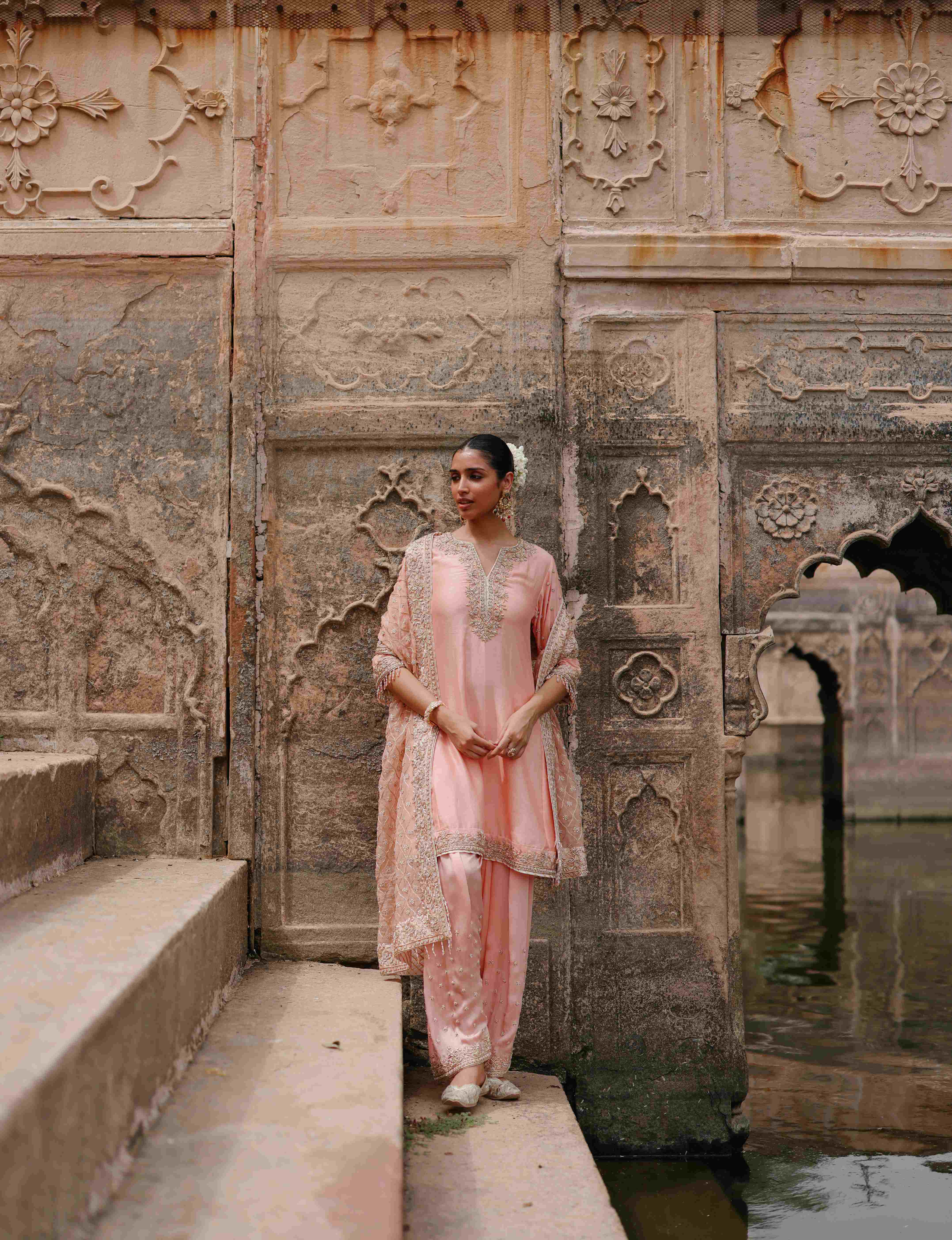 Maham - Pink Anarkali Set with Salwar & Dupatta