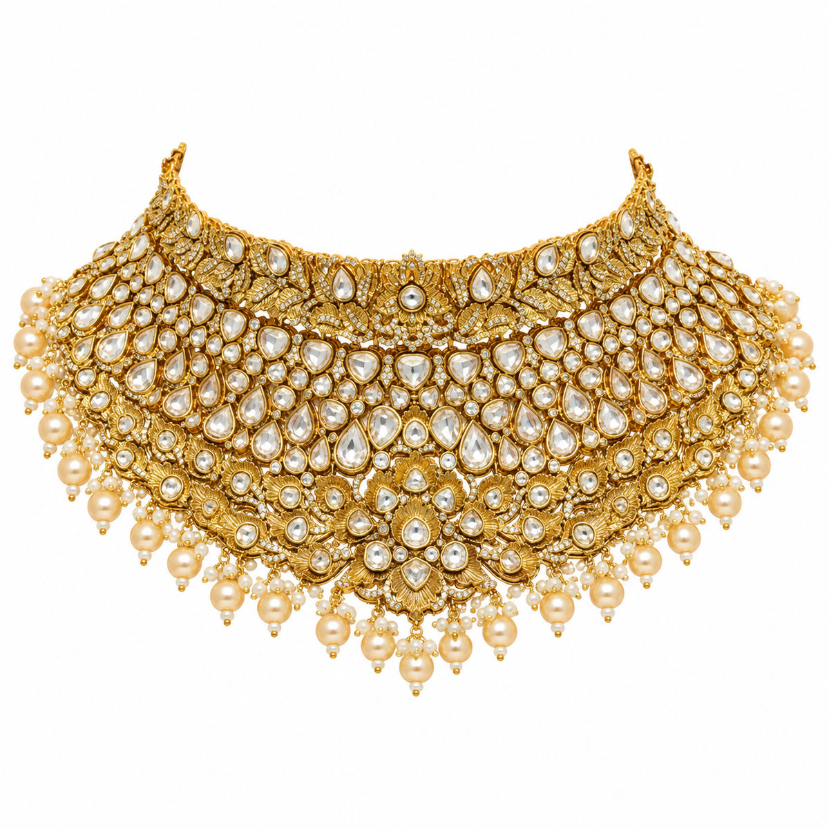 Pearl Kundan Necklace Set