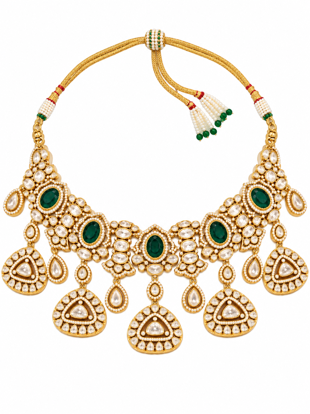 Emerald Kundan Statement Necklace Set