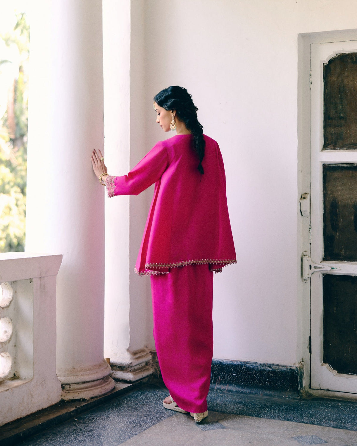 Ease in Fuchsia Sarong Set