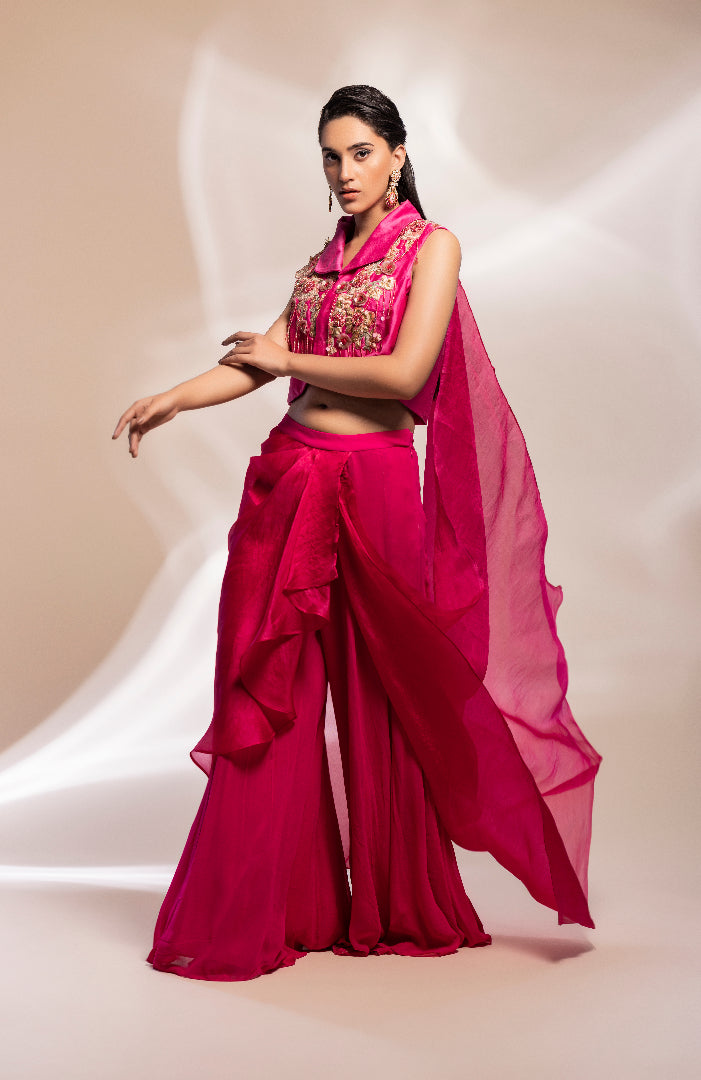 Jacket and Sharara drape