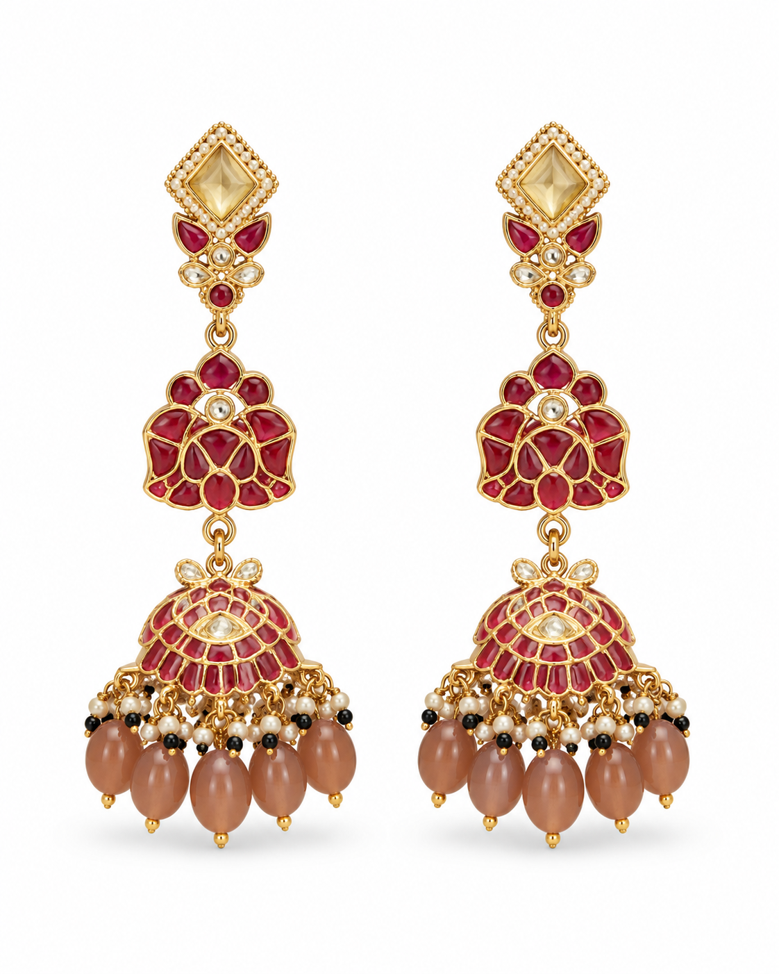Multicolor Kundan Drop Necklace Set